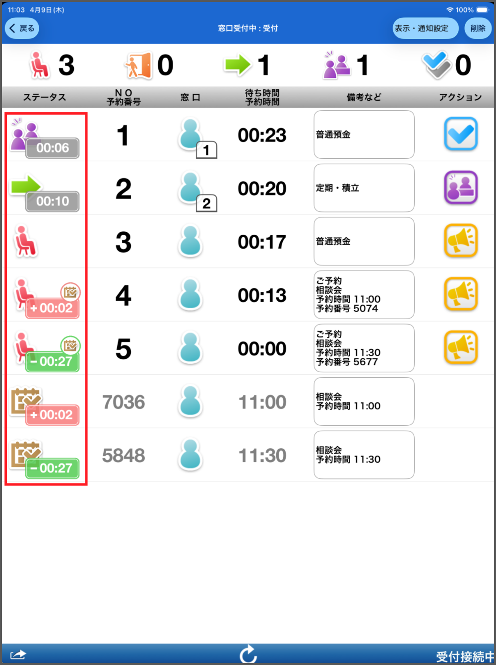店舗状況画面レイアウトリニューアルipad版